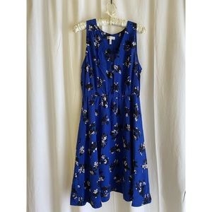 REBECCA TAYLOR Blue Floral Silk Dress sz 4